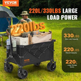 VEVOR Collapsible Folding, 220 L Beach Cart with All-Terrain Wheels, Heavy Duty Folding V952-ZDHYBXSSTCHSUI4Z5V0