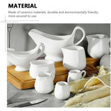 3pcs Ceramic Milk Jug with Handle, White 50ml Coffee Creamer Container V1192-AZ-W-21354