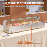VEVOR Commercial Electric Food Warmer Countertop Buffet 5*8Qt with Glass Shield V952-SYSPBWQBLZK5C1L71V3