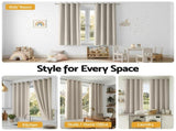 Artiss Blockout Curtains 2X 132x160cm Thermal Insulated Eyelet Drapes Beige BC-MATT-132X160-BG