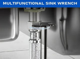 2PCS Multifunctional Sink Wrench Basin Wrench, 7-in-1 Faucet Wrench Set with Four-Jaw Hex & 7 Size, V1366-AZ2-W-11606