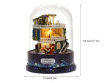 Creative DIY Dollhouse Dream House Miniature with Rotate Music Box Dust Cover LED Light V1294-YM0901-JY14759