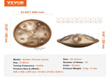 Handpan Drum 22 in 10 Notes D Minor Hand Drum Instrument with Mallet V952-SDG22INCH10YOXTG2V0