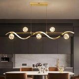 BAMDECOR AD2621 Modern Gold Kitchen Island Light with Glass Globe Shade Ceiling Pendant Lights V255-BAM-A2621-GOLD