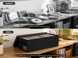 2-Pack CD Storage Box, Resists Wear, Reinforced Handle and Foldable Design, Dust Proof Sealed Lid, V1369-AZ3-W-12086