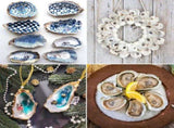 30 Pcs 2.4"-3.1" Small Flat Oyster Shells for Crafts, Natural Color Seashells Bulk, Sea Shells for V1370-AZ4-15767