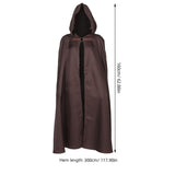 Men's Cloak with Hood 1Pack Coffee Material for Role Play at Theater Performance V1370-AZ4-18293