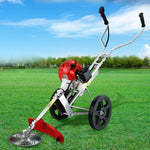 Giantz 62cc Petrol Brush Cutter Whipper Saw Trimmer 2 Stroke 3-in-1 Wheel CSAW-WHEEL-SXTO-N-OV-RD