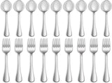 18 Piece Stainless Steel Cutlery Set 9 Forks and 9 Teaspoons V1237-ZY-818-214