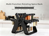 Upgraded Rotating Spice Holder with 18 Plastic Seasoning Bottles, Kitchen Countertop Storage V1221-XM-LB5188-ZS160