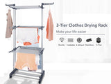 3 Tier Foldable Clothes Drying Rack for Laundry Dryer with Hanger Stand Rail Indoor V178-14865