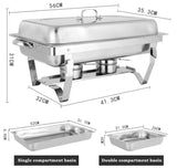 Chafing Dish Food Warmer Stove 11L 2 Compartment V957-SDCHCHSN3048S