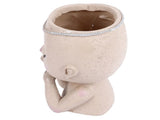 Face Flower Pot Head Planter Pot Succulent Planter Cute Resin Cactus Planter with Closed Eyes Indoor V1294-YM0710-3111230269011