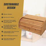 Bamboo Bread Bin Storage Box Kitchen Loaf Pastry Container V63-837721