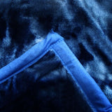 675gsm 2 Ply Solid Faux Mink Blanket Queen 200x240 cm Navy V442-BZO-BLANKET-675SOLID-NAVY-QS