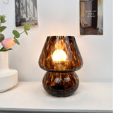 Vintage Speckled All Glass Mushroom Table Lamp - Bedside Soft Ambient Night Light, AU Plug with 3 V888-ELOSUNG55166-1