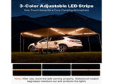 270 Degree Awning with Bulit-in LED Lights, 12.4 Driver Vehicle Awning, Waterproof UV50 Car V952-QCCP20359FTH42QCL001V9