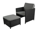 Levede 9PCS Outdoor Table Chair Set OD1040-BK