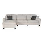 Milano Corner Sofa Chaise Polyester Fabric Multilayer Two Pillows Attached Individual Pocket Spring V43-SOF-MLN-CSGR