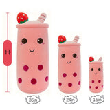 Bubble Tea Plush Pillow Soft Plush Toy Skin-Friendly Pillow Multiple Sizes Cute - Pink - Size 36in V1107-DSZ-12536-PNK-36IN