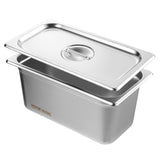 8 Pack Hotel Pans, 1/3 Size Anti-Jam Steam Pan with Lid, 0.8mm Thick Stainless Steel Steam Table V952-13FCCPBXG8JTBFFA9V0