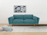 2 Seater Sofa Teal Fabric Lounge Set for Living Room Couch with Wooden Frame V43-SOF-YOKTL2S