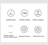 Pink 20W Foldable 3-in-1 Wireless Charger V1221-PINK-20W-FOLDABLE-3-IN-1-WIRELESS-CHARGER