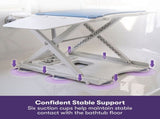 EQUIPMED Motorised Bath Lift Chair, Electric Battery Operated Reclining Seat, Bathing for Elderly & V219-HCHSHWEQ6PBA