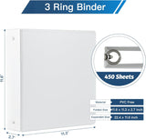 2-inch 3 Ring Binder with 2 Interior Pockets, Heavy Duty 2'' Binders Holds US Letter Size 8.5'' x V1258-DP02-C-1342