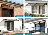 Instahut Window Awning Drainage 0.6mx0.6m Outdoor Brown AWN-DR-06X06-BR