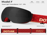 Magnetic Ski Goggles HD Anti-Fog Spherical Lens, UV400 Protection for Snow Sports, Compatible V1341-ZY-VCLGH5NH-C