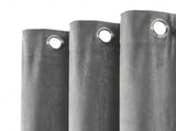 Marlow Blackout Curtains 2 Panels Velvet Room Darkening Eyelet Curtains Grey CD1024-DGY-240X230-AU
