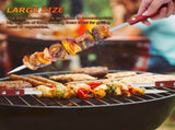 6-Piece Stainless Steel BBQ Skewers Set, 40cm x 1.5cm Brown Grill Sticks for Outdoor Cooking and V1369-AZ3-W-15803