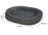 Pawz Orthopedic Plush Dog Bed Soft Washable Pet Bed Grey Cosy Cushion L Size PT1354-L-GY-AU