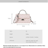 White Quilted Chain Shoulder Bag - PU Leather Small Square Crossbody - Adjustable Strap, Metal V888-ELOSUNG56162-1