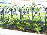 5-Piece Decorative Garden Fence Black Metal Wire Patio V767-XJJ516-BK-G2