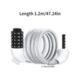 Bicycles Lock Long Cable Lock with 5-Digit Combination Lock Bike Lock Number Code Lock for Mountain V1370-AZ4-12698