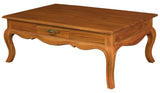French Provincial 2 Drawer Coffee Table - Light Pecan V199-CT002FPLP