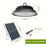 Solar Power Outdoor UFO LED High Bay Light 300W Black for Shed Garage Shop V178-59185