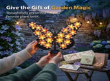 2Pack Solar Butterfly Lights Outdoor Metal Decor with 20 Led Decorative 10"Outdoor Butterfly V1107-124-75442-PNK-2PACK
