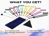 Tuning Fork Set, 9 PCS Color Tuning Forks for Healing Chakra,Sound Therapy,Keep Body,Mind and Spirit V1369-AZ3-W-08374