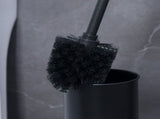 2-in-1 Iron Floor Standing Roll Paper Holder and Bamboo Lid Toilet Brush For Bathroom and V1161-860036