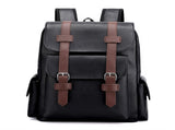 Black Large-Capacity PU Leather Backpack - Stylish Business & Travel Companion V888-ELOSUNG33200