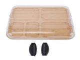 Charcuterie Board with Clear Lid 5 Sections Wooden Cheese Board for Serving Picnics V1294-YM0901-3118250105811