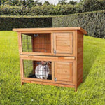 Large Rabbit Hutch with BASE Chicken Coop 2 Storey Guinea Pig Pet Cage House V63-840521