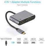INTACT 9837T 4-in-1 USB-C Adapter HDMI VGA USB3.0 USB-C V28-ELEINT9837T