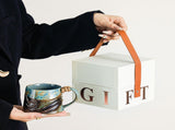 Vintage Kiln-Transmutation Ceramic Mug, Spiral Silhouette Jute Heat-Resistant Handle, Handcrafted V1232-SBLHLHZ-001
