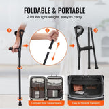 VEVOR Forearm Crutches 10-Level Height Adjustable Walking Crutches 1 Pair 350LBS V952-QBGZJBXPPYZSPRL1KV0
