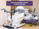 Equipmed Patient Lift Transfer Chair, Easy Hydraulic Height Adjustment, Shower Compatible, Over V219-HELTRNEQHT5A