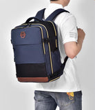 28L Multifunctional Backpack with Shoe Compartment for School Travel Work, 28x19x42cm, Blue V1188-MS-325-1272
